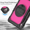 thumbnail image 7 of Case for Samsung Galaxy Tab S10 Lite/S10 FE/S9 FE 10.9 Inch with Screen Protector, 360 Degree Rotating Kickstand Hand Strap Heavy Duty Shockproof Cover with Shoulder Strap, Rose PC, 7 of 7