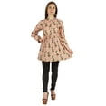thumbnail image 4 of Moomaya Printed Womens Full Sleeve Tunic Mandarin Collar Fit & Flare Long Top, 4 of 7