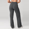 thumbnail image 4 of No Front Seam High Waisted Wide Leg Yoga Pants for Women with Side Pockets Lounge Buttery Soft Dark Gray S, 4 of 4