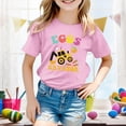 thumbnail image 2 of MUXiin Girls Easter Shirt Size 8 Bunny Short Sleeve Tee for Toddler Loose Easter Day Pullover Tops T Shirt for Boys and Girls Easter Gifts for Boys(Pink,6-7 Years), 2 of 5