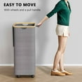 thumbnail image 5 of SpaceAid 110L Laundry Hamper with Wheels and Lid, Large Tall Clothes Basket Bin, Grey, 5 of 7