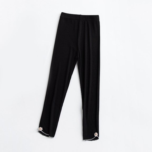 Juslio Girls Pants Casual Unisex Child Summer Mid Size Straight LegTight Cool Comfortable Black