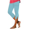thumbnail image 2 of FNFYFH Clearance Womens Compression Yoga Capri Pants Muscle Support Workout Leggings,Blue, 2 of 10