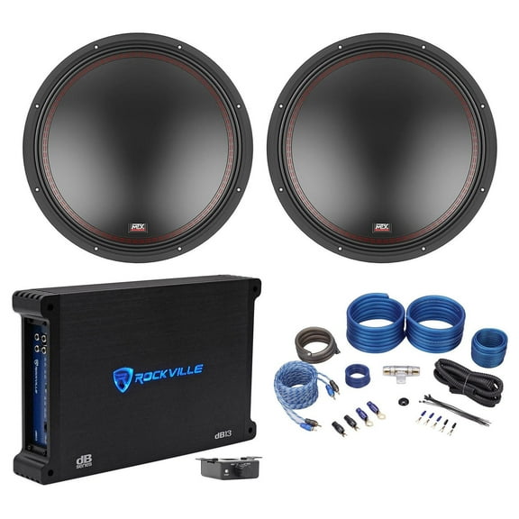 (2) MTX 5512-22 12" 1600w DVC 2-ohm Car Audio Subwoofers Mono Amplifier Amp Kit