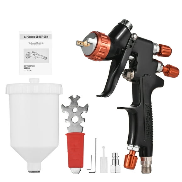 HVLP Air Spray Gun Kit 1.3mm Nozzle 600ml Fluid Cup Gravity Feed Air Paint Sprayer