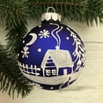 thumbnail image 1 of 3.15-inch Glass Handpainted Christmas Ornaments Hanging Ball Christmas Tree Ornaments Mini Ornaments for Xmas Decoration Glass Ball Present for Xmas Trees Holiday Ornaments (Forest Hut), 1 of 1