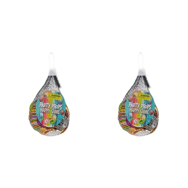 Tholdsy 100 piezas de monedas de oro de pirata, juego de recuerdo de fiesta colorido, moneda de utilería, juguetes del tesoro, juguete de Moneda del color del pulgar Bolsa de malla 2piezas