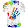 thumbnail image 2 of T-Shirt d'Été pour Hommes avec Col Manches Courtes Flamme Bleue Imprimé 3D, 2 of 3