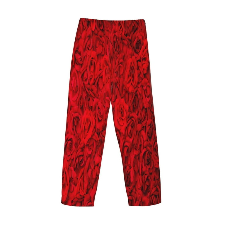Kll Mens Pajama Pants For Men Mens Lounge Pants Funny Gifts For Men Men S Pajama Bottoms Red Rose Walmart