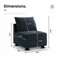 thumbnail image 3 of HONBAY Velvet Armless Chair Middle Module for Moduler Sofa, Navy Blue, 3 of 4