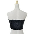 thumbnail image 2 of Fashion Womens Shiny Sequin Party Cropped Strapless Bandeau Stretch Tube Top, 2 of 3