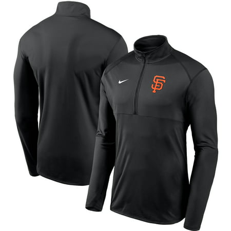 Men's Nike Black San Francisco Giants Team Logo Element Performance Half-Zip Pullover Jacket