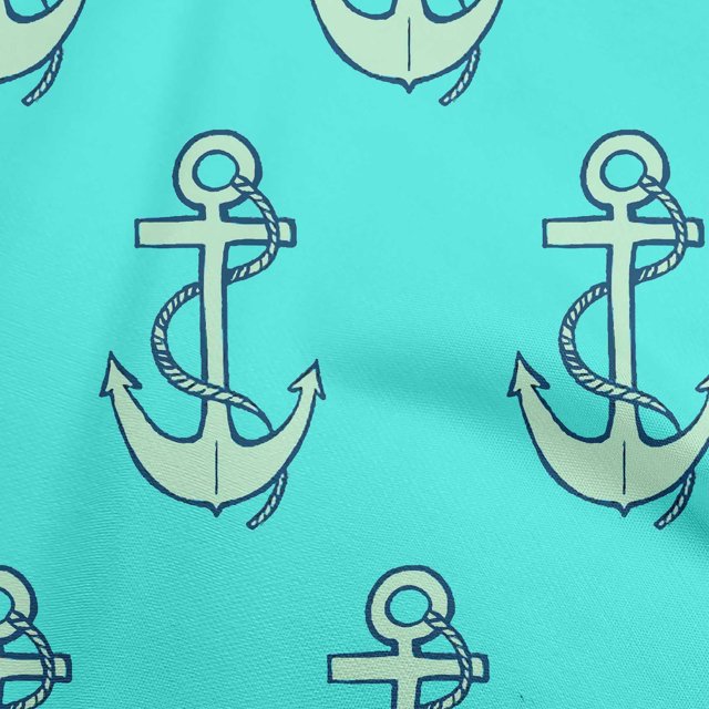 oneOone Velvet Turquoise Blue Fabric Nautical Sewing Craft Projects Fabric Prints By Yard 58 Inch Wide