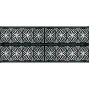 Camco 42833 8' x 20' Reversible RV Outdoor Mat - Features a Charcoal Botanical Design