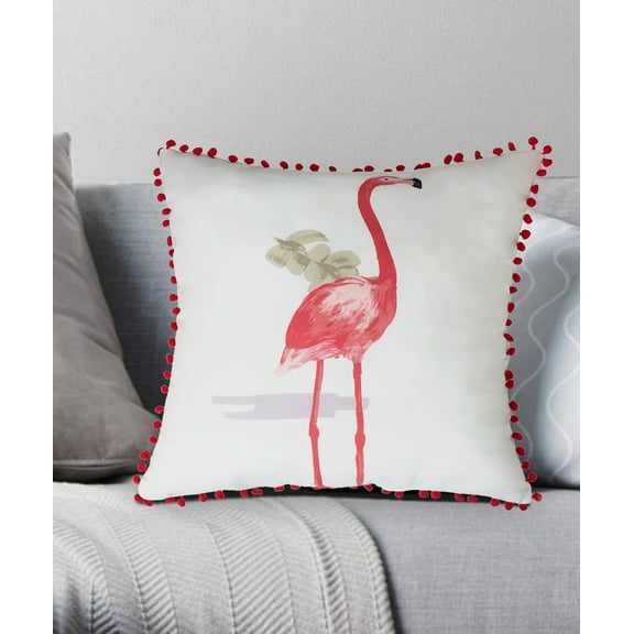Seaside Resort Tropical Beach Quilt and Pillow Collection Fancy Flamingo Set White and Pink