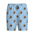 thumbnail image 4 of Naloa Brown French Bulldog Men's Short Pajama Pants, Lounge Comfort Shorts with Elasticized Waistband and Side Pockets - Medium, 4 of 9