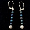 thumbnail image 4 of Shinning Teal Fresh Water Pearl Sterling Silver Earrings | 2" long |, 4 of 8