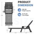 thumbnail image 4 of FUNDAZE Adjustable Wheeled HDPE Plastic Outdoor Patio Lounge Chair W/ Cup Holder,78.3"x25.1"x16.3", Gray, 4 of 9