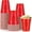 Red, variant on NOGIS Disposable Plastic Cups, Red Colored Plastic Cups, 16-Ounce Plastic Party Cups, Strong and Sturdy Disposable Cups for Party, Wedding, Christmas, Party Cup, 200 Pack