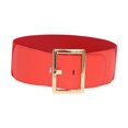thumbnail image 2 of Women's Stretch Belt ,Stretch Buckle Waist Belt, Pants, Soft ,Wide Elastic Belt ,Chic ,Vintage Style Cinch Belt Cinch Waistband for Coat Women Red, 2 of 9