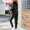 thumbnail image 3 of Fanxing Womens Sweat Suits And Jogger Sets Plus Size Women's Fall Velvet Tracksuits Long Sleeve Hooded Sweatshirt with Wide Leg Pants 2 Piece Sets Drawstring Hoodies Outfits Christmas Deals Clearance, 3 of 7