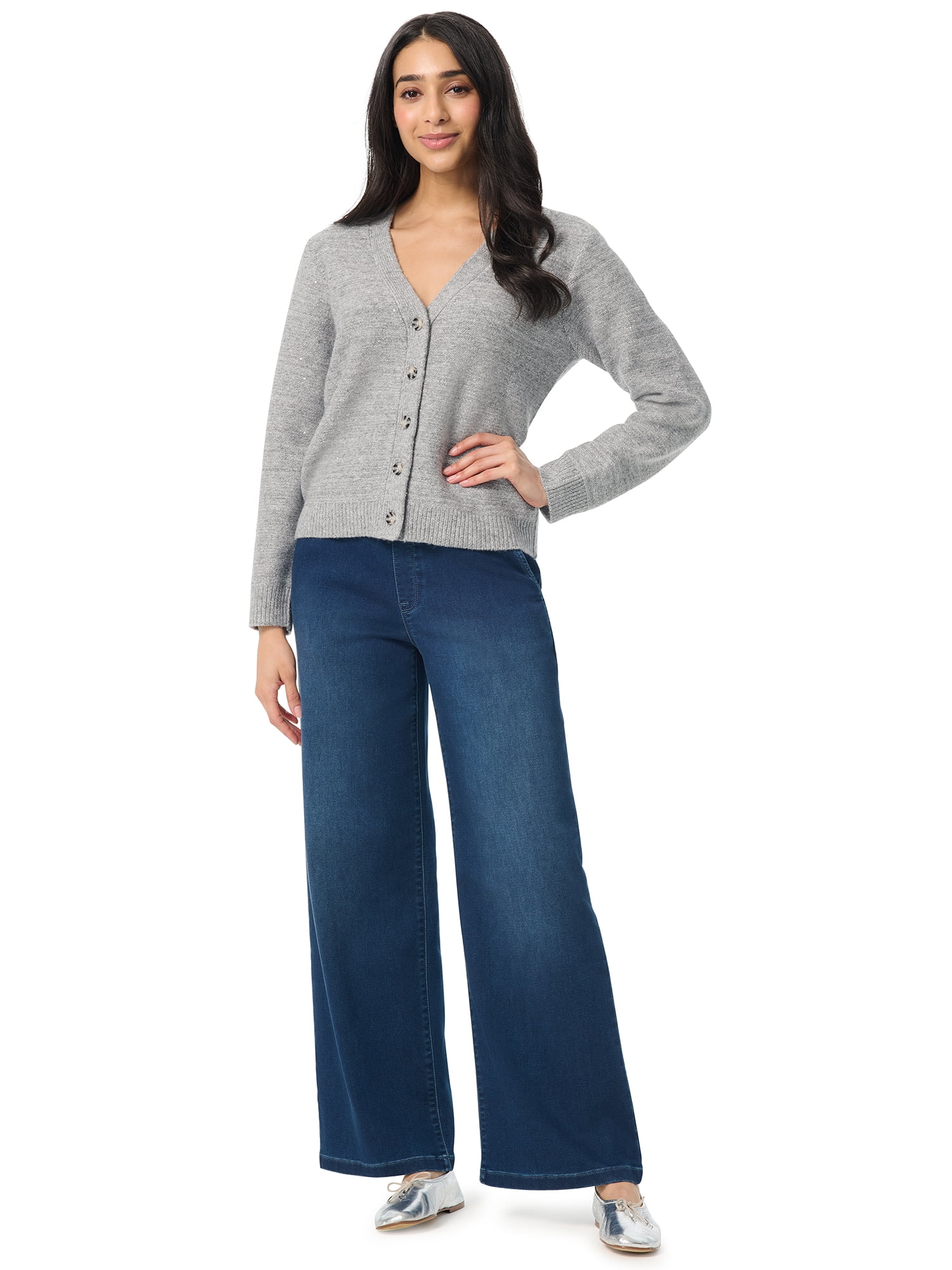 Gloria Vanderbilt Swan Series Women's Drawstring Wide Leg Jeans, Sizes XS-3XL