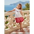 thumbnail image 5 of BemeyourBBs Toddler Baby Girls Summer Clothes 2 Piece Outfits Strawberry Embroidery Flying Sleeve T Shirt Tops and Plaid Shorts Set, 5 of 9