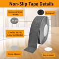 thumbnail image 2 of Anti Slip Traction Tape, Heavy Duty Gray Grip Tape, Non Skid Stairs Tape, Waterproof Outdoor Non Slip Tape, Safety Adhesive Strips Roll for Stairs, Tread Step, Indoor, Skateboards,2 inch x 16.4 feet, 2 of 8
