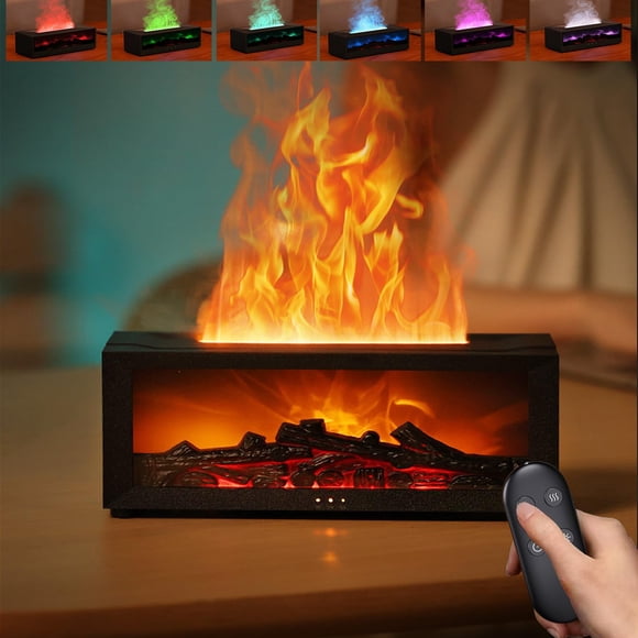 Fireplace Diffuser, Essential Oil Diffuser for Home, 150ML Ultrasonic Cool Mist Humidifier with Remote Control and 7 Colors Light