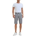 thumbnail image 2 of INSPIRE CHIC Men's Shorts Striped Flat Front Summer Chino Shorts 28 Black White, 2 of 2
