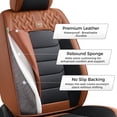 thumbnail image 4 of FLORICH Full Set Car Seat Covers, Waterproof Faux Leather Seat Protectors, Comfortable Auto Interior Cushions Fit for Most Cars Suv Trucks, Black & Brown, 4 of 8