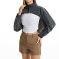 thumbnail image 2 of Penkiiy Reflective Rave Top ,Crop Top Shrug Techwear Shirt Rave Outfits For Women XL Black, 2 of 9