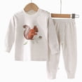 thumbnail image 5 of NOLDARES Toddler Boys Clothes Outfits 2Pcs Set Long Sleeve Print Round Neck Cotton T-Shirt Elastic Waist Joggers Warm Fall Winter Size:6-12 M,White, 5 of 5