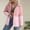 003 Pink, variant on Womens Plus Size Zip Up Hoodies Jackets Coat Long Sleeve Knit Cardigan Patchwork Sweater Coat Pockets Jacket Top