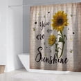 thumbnail image 2 of Juego de 4 cortinas de ducha con diseño de girasoles, estilo rústico, con diseño de mariposas y flores sobre madera, con alfombras, accesorios y 12 ganchos, 2 of 6