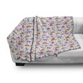 thumbnail image 2 of Childish Soft Flannel Fleece Throw Blanket, Cactus Plants Colorful Stars and Funny Dinosaurs Pattern with White Background, Cozy Plush for Indoor and Outdoor Use, 50" x 70", Multicolor, by Ambesonne, 2 of 5
