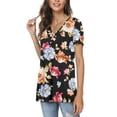 thumbnail image 2 of Anygrew Womens Summer Short Sleeve Tunic Tops Loose Fit Casual Blouses, 2 of 7