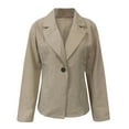 thumbnail image 4 of Vedolay Women's Coat Women's Fashion Open Front Long Sleeve Office Blazer Jackets with Pocket,Brown S, 4 of 5