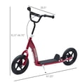 thumbnail image 2 of Adjustable Red Scooter for Ages 5-12 - 12" EVA Tires, Steel Frame, Rear Brake - Ideal for Outdoor Fun & Balance Training - 47" Long, 2 of 7