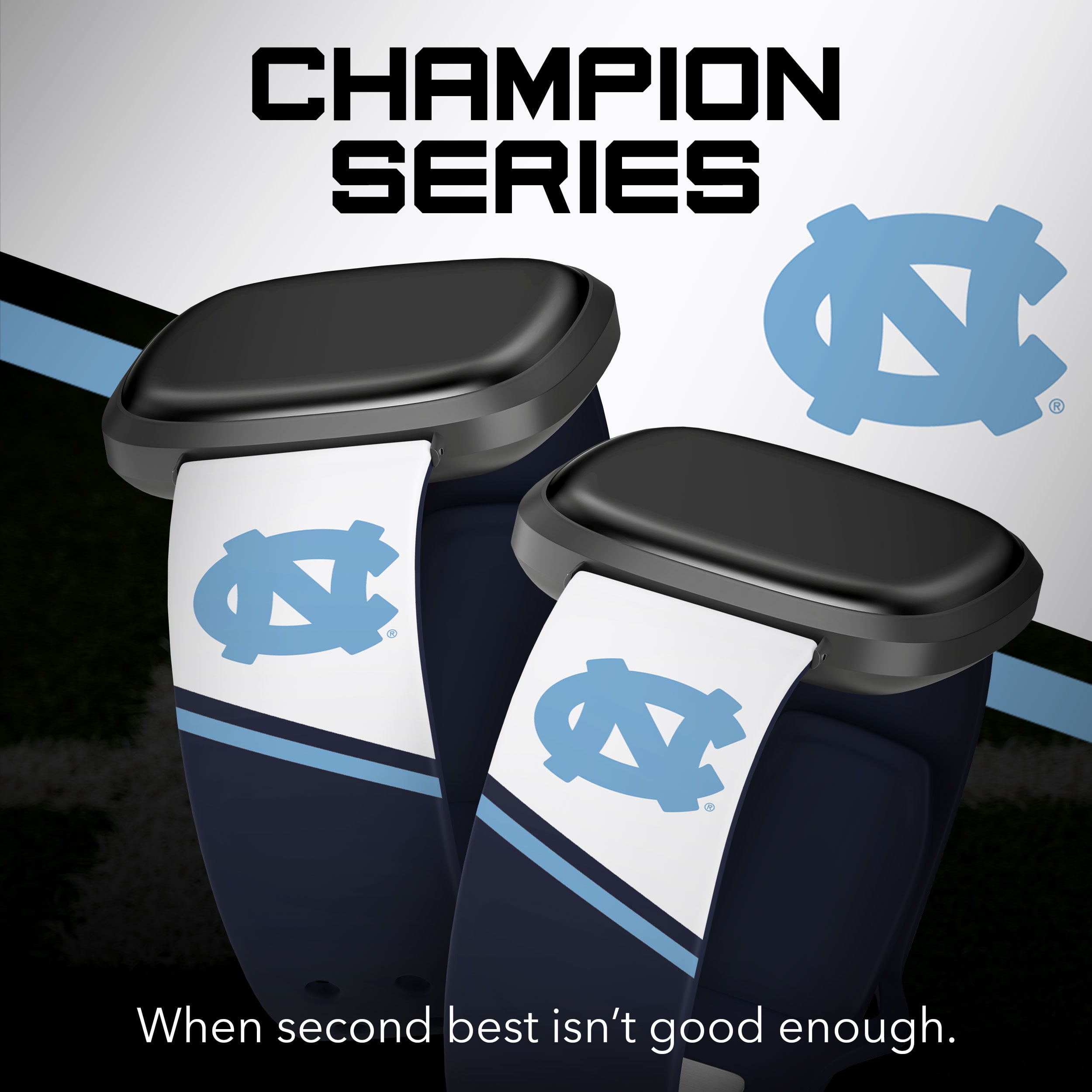 Tar Heels HD Champion Series Unisex Watch Band for FitBit Versa 3 & Sense (Short)