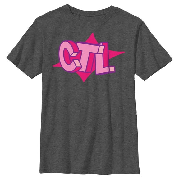 Boy's Fortnite Cuddle Team Leader Pink Logo  Graphic Tee Charcoal Heather Medium