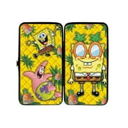Nickelodeon Wallet, Hinged, Spongebob Pineapple Eyes Patrick Starfish Pose Pineapple Gold, Vegan Leather