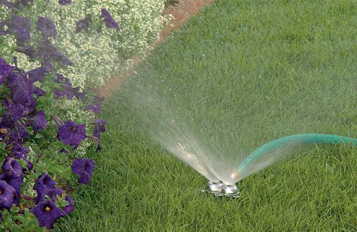 Orbit Twin Circle Spray Yard Sprinkler for Garden Hoses, Water Lawn - 58024