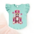 thumbnail image 6 of Pink Snowflake Nutcracker Patchwork Print - Flutter Sleeve Graphic T-Shirt, 6 of 10
