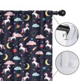 thumbnail image 4 of Unicorn and Planet Black Pattern Insulated Teens Curtains Set Of 2, Bedroom Essentials, Toddler Room Decor 52"x84", 4 of 5