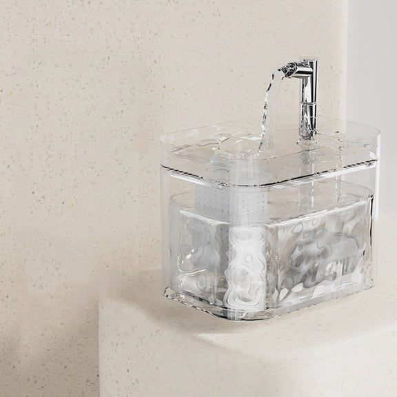 Automatic Pet Water Dispenser with USB Port Circulating Drinking for Cats Dogs Indoor Outdoor Use, 17x14x12.5 cm, Clear