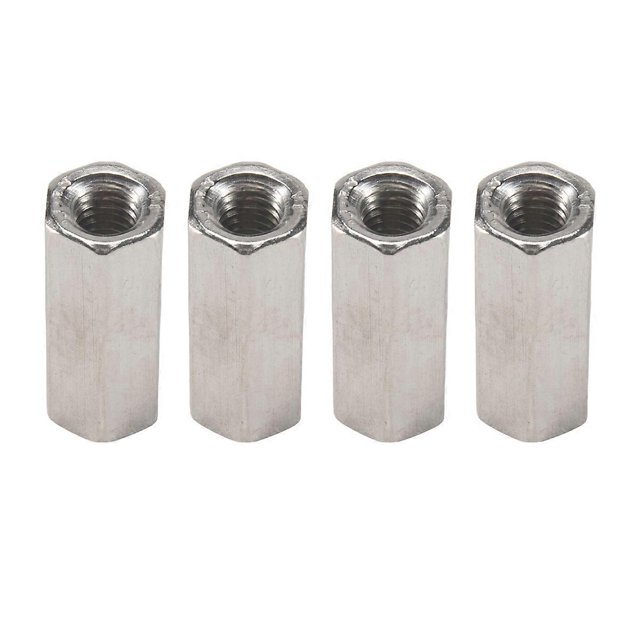 4PCS M6 x 1 Pitch 25 mm Long 304 Stainless Steel Metric Hexagon Stud Extension Hexagon Nut