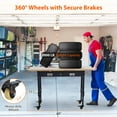 thumbnail image 2 of 60" Adjustable Height Workbench with 2000 Lbs Load Capacity, Heavy Duty Rubber Wood Top, Mobile Rolling Work Table with Drawer, Pegboard, Power Outlets & Lockable Wheels for Garage Workshop, 2 of 8