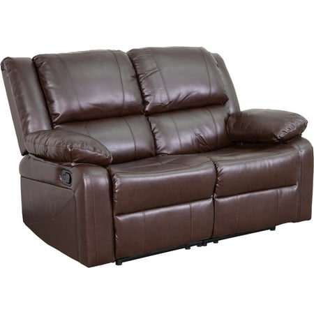 Flash Furniture Harmony Series Brown Leathersoft Loveseat With Two