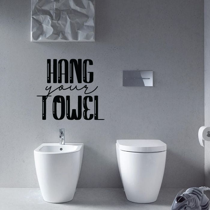 LAUNDRY... BATHROOM TOILET COOL WALL QUOTE VINYL STICKER STENCIL MURAL GRAPHIC 